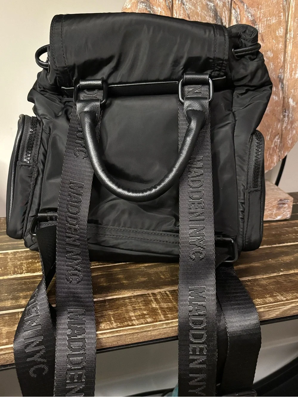 Madden NYC  Black Nylon Utility Backpack